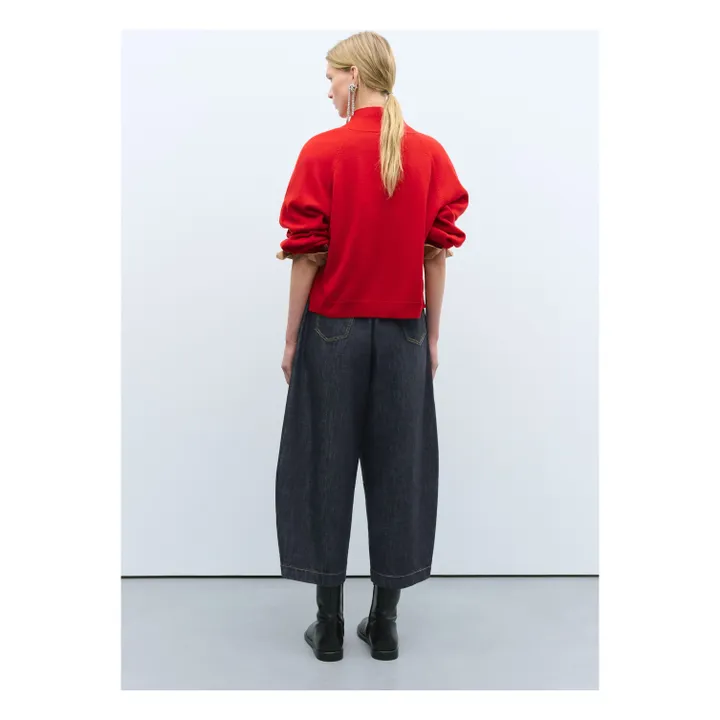 Cardigan Laine Mérinos Extra Fine | Rouge- Image produit n°3