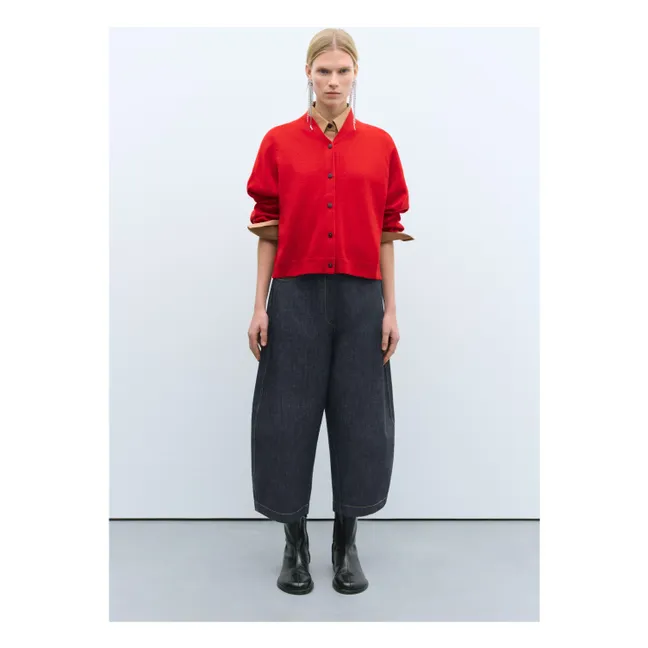 Cardigan Laine Mérinos Extra Fine | Rouge