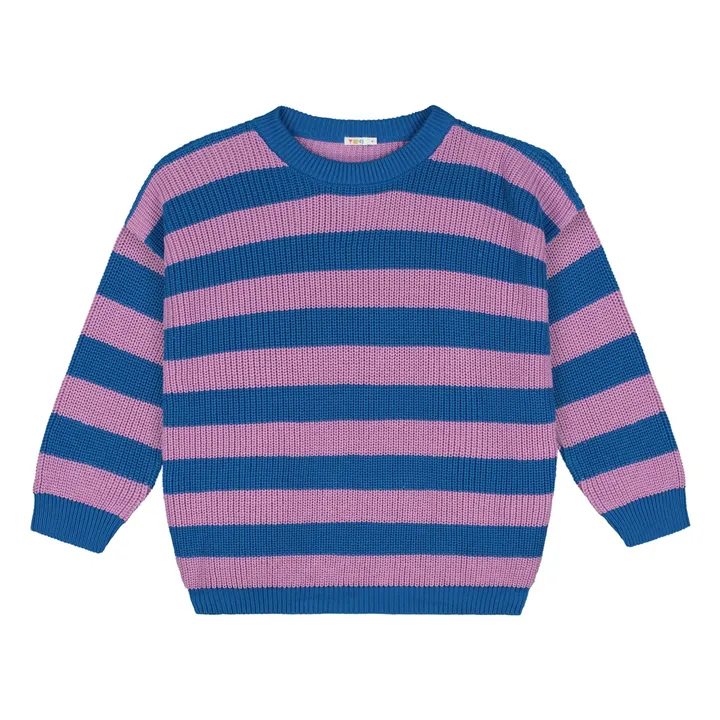 Jersey a rayas de algodón ecológico | Rosa- Imagen del producto n°0