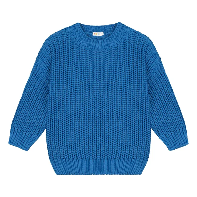 Pull Chunky Coton Bio | Bleu roi