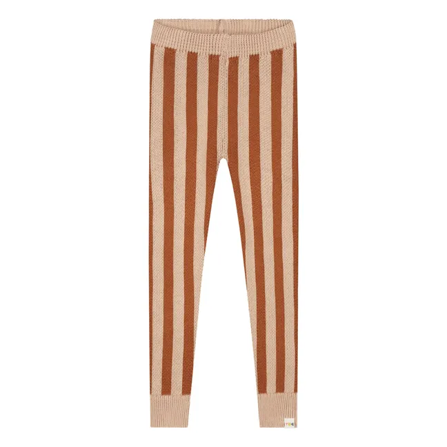 Legging Rayures Coton Bio | Caramel