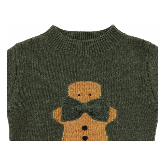 Pull Denn Gingerbread Laine Mérinos | Vert foncé
