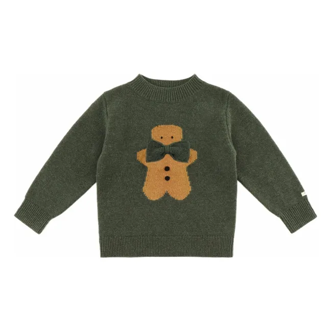 Pull Denn Gingerbread Laine Mérinos | Vert foncé