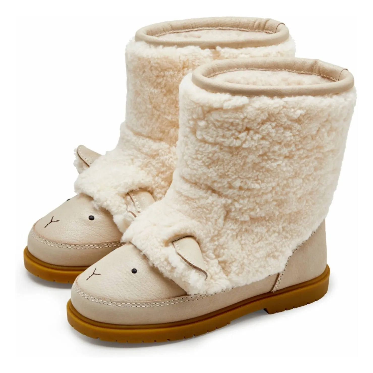 Donsje Ecru Wadou Lammy Filled Boots