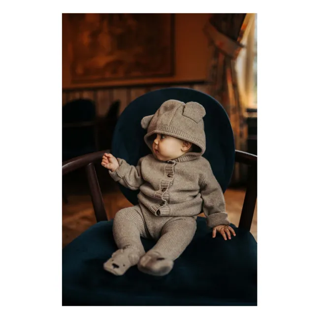 Cardigan Brittan Ours Laine Mérinos | Marron