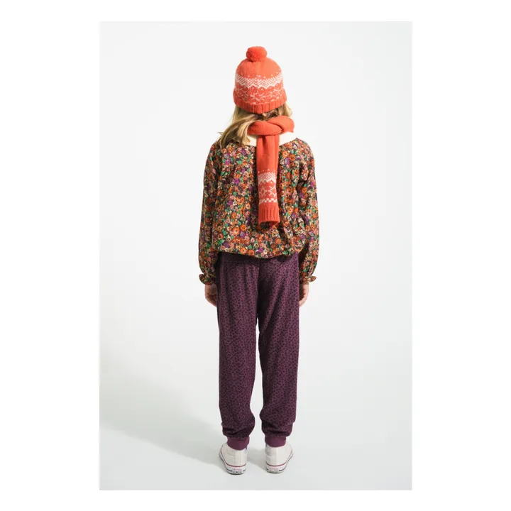 Blusa Floral Cuello Claudina | Negro- Imagen del producto n°2