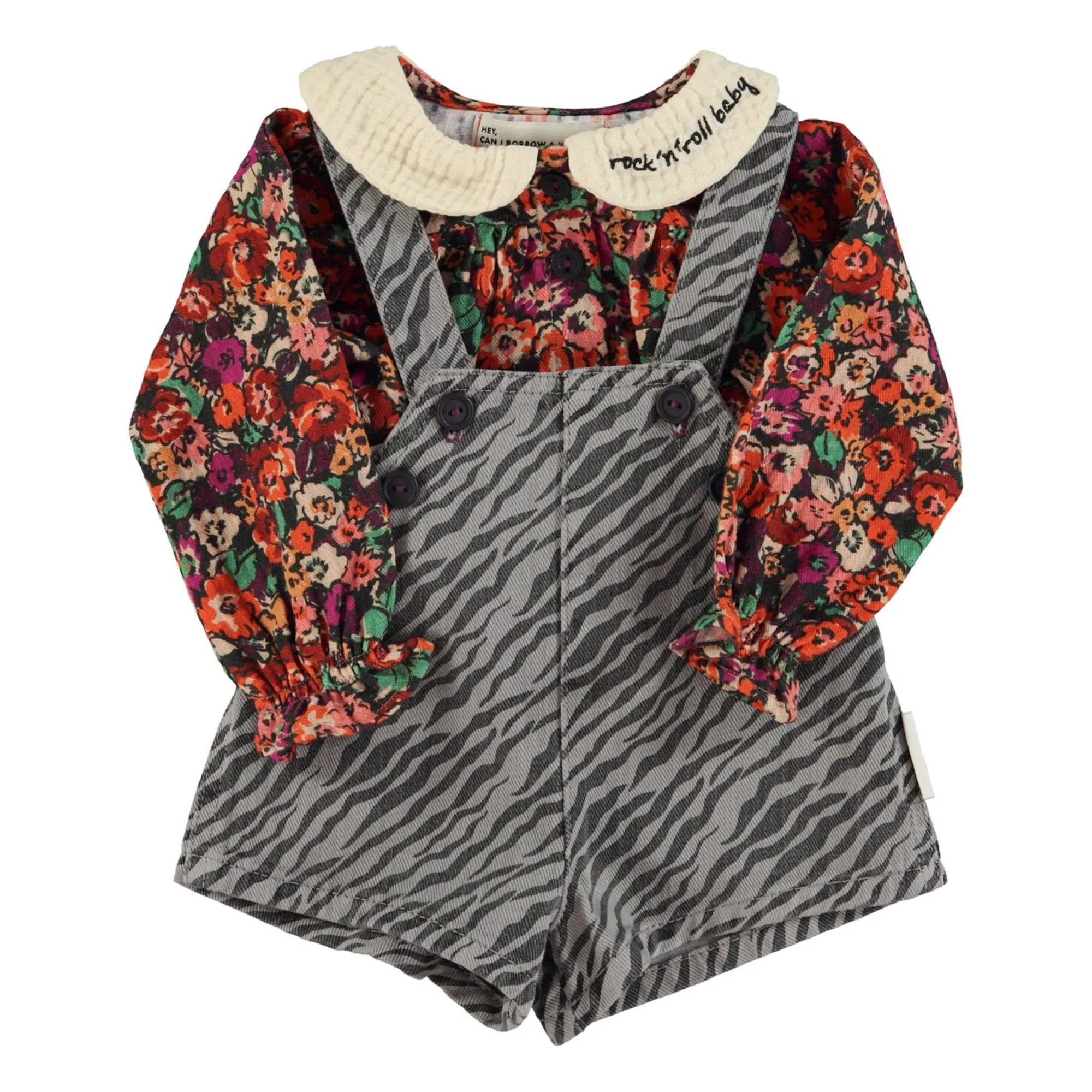 Blouse Col Claudine Fleurie | Noir- Image produit n°9