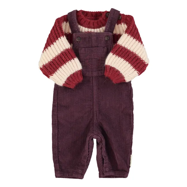 Pull Rayé Laine | Bordeaux