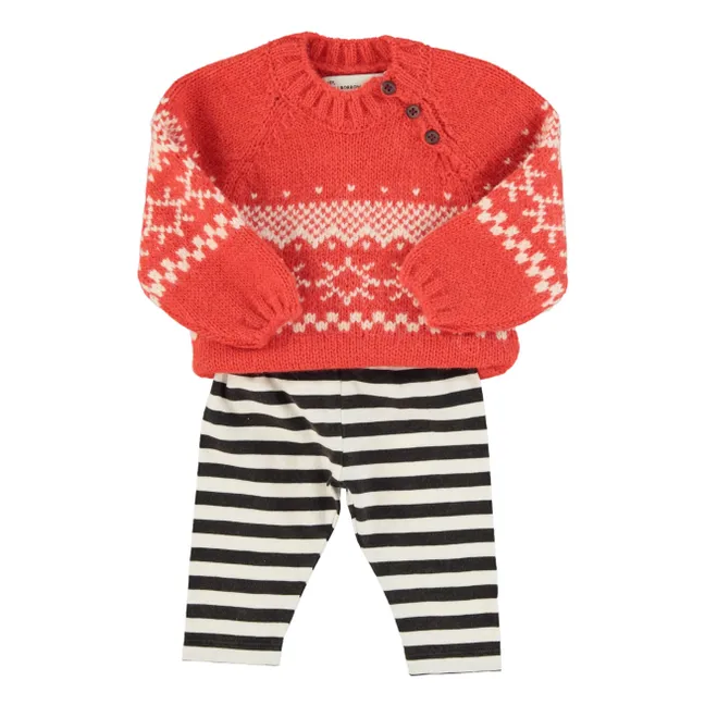 Pull Jacquard Laine | Rouge