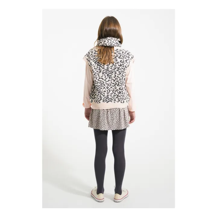 Echarpe Léopard Laine | Rose pâle- Image produit n°2