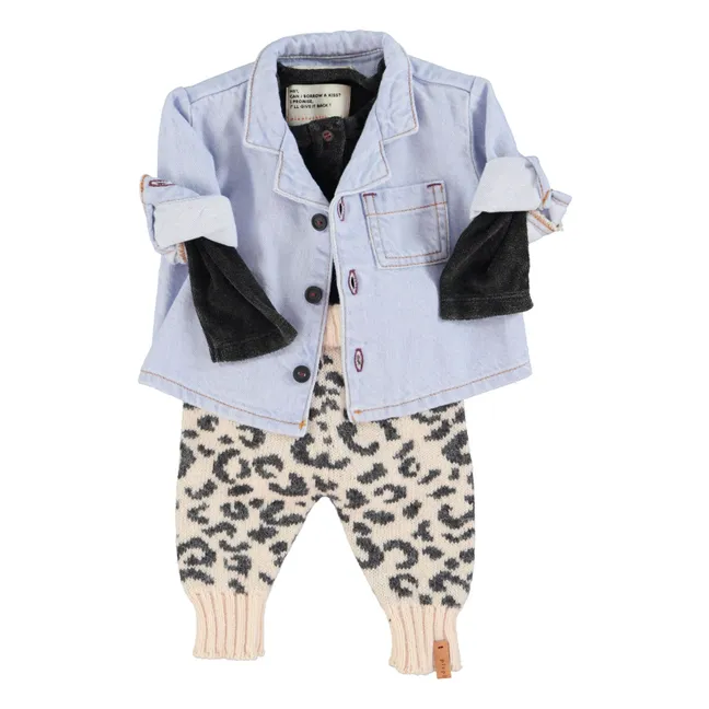 Legging Léopard Laine | Rose pâle