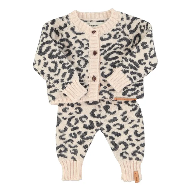 Legging Léopard Laine | Rose pâle