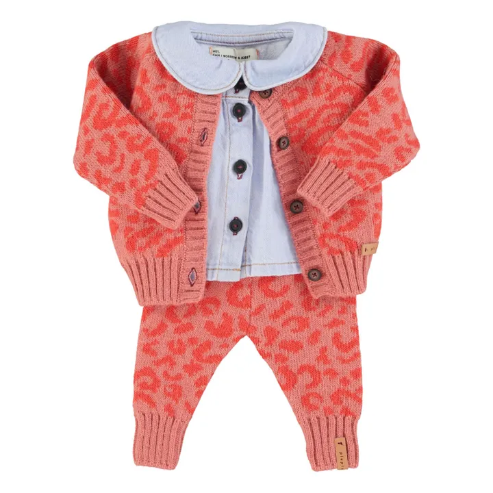 Gilet Léopard Laine | Rose- Image produit n°1