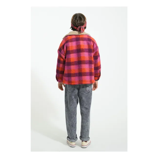 Veste Carreaux Laine | Rose