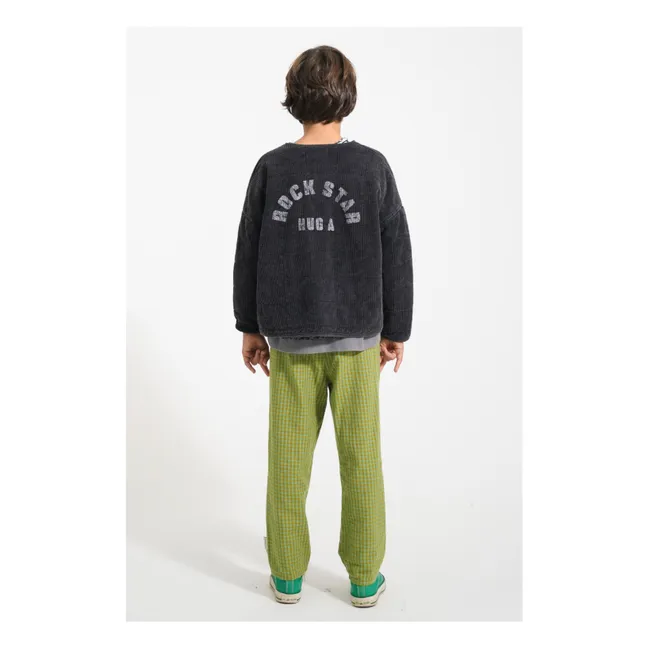 Organic Cotton Ribbed Quilted Jacket | Black
