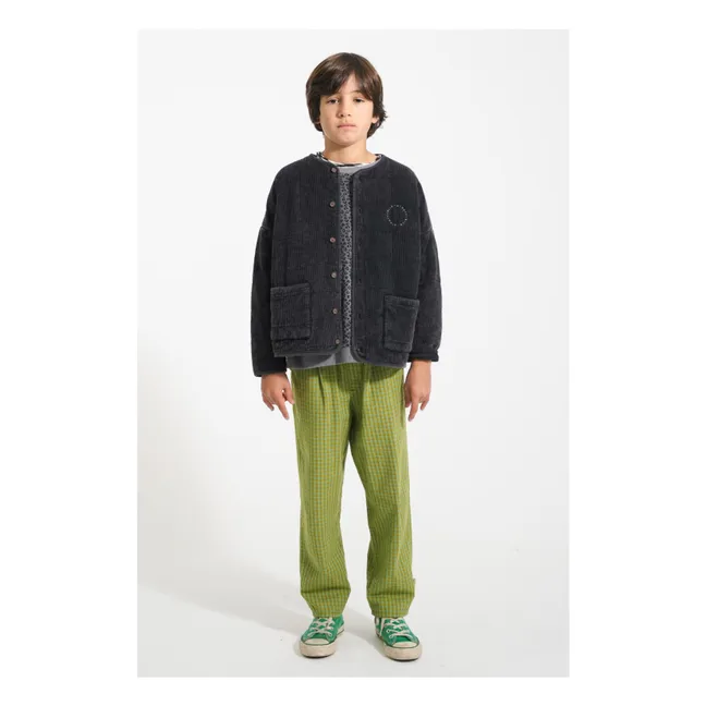 Veste Matelassée Côtelée Coton Bio | Noir