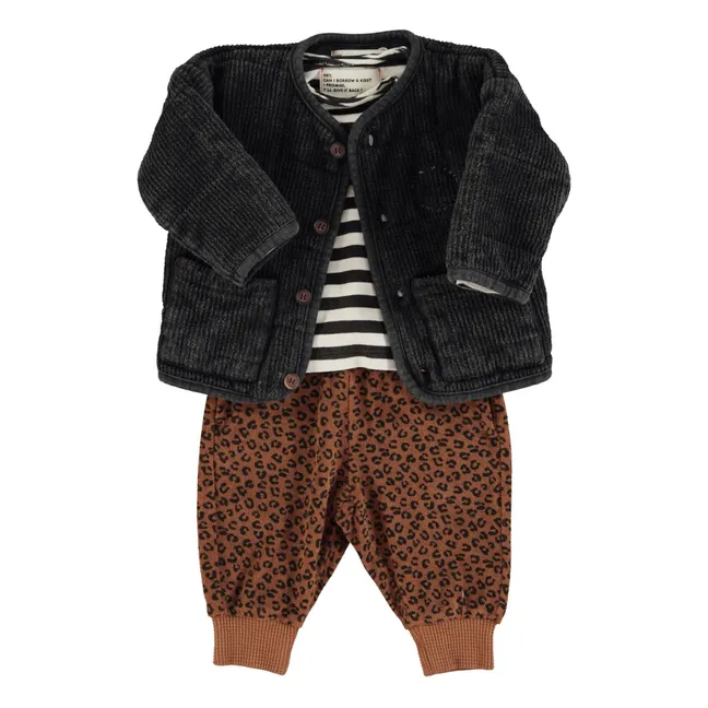 Veste Matelassée Côtelée Coton Bio | Noir