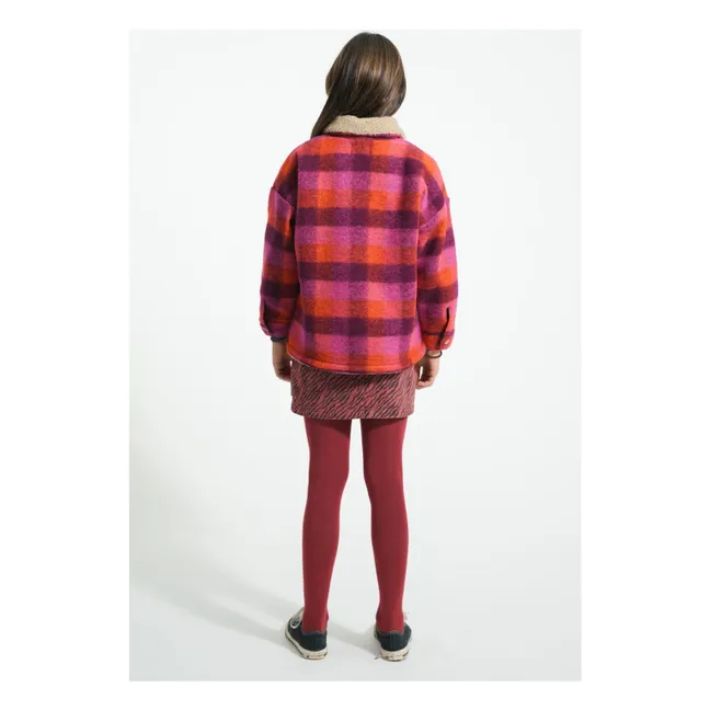 Veste Carreaux Laine | Rose