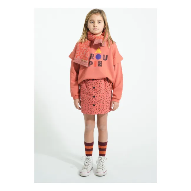 Groupie sudadera con volantes de algodón orgánico | Coral
