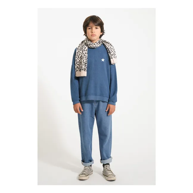 Sweat Côtelé Piupiuchick Coton Bio | Bleu pétrole