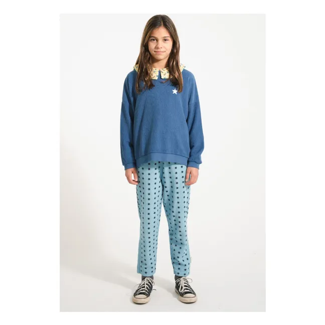 Sweat Côtelé Piupiuchick Coton Bio | Bleu pétrole