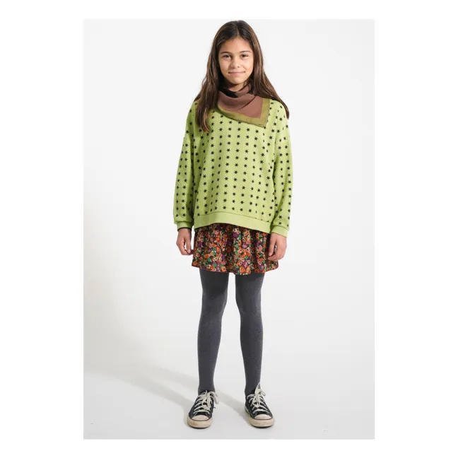 Sudadera acanalada Stars Algodón orgánico | Verde