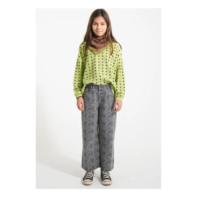 Sudadera acanalada Stars Algodón orgánico | Verde