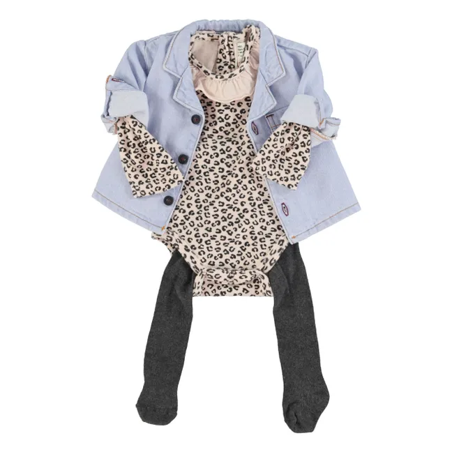 Body Leopardenkragen Frottee Bio-Baumwolle | Blassrosa