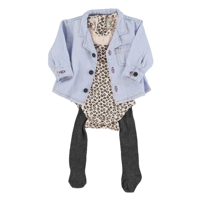 Body Leopardenkragen Frottee Bio-Baumwolle | Blassrosa