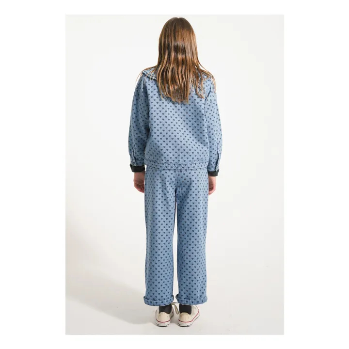 Chaqueta vaquera con cuello Claudine Hearts | Azul Claro- Imagen del producto n°2