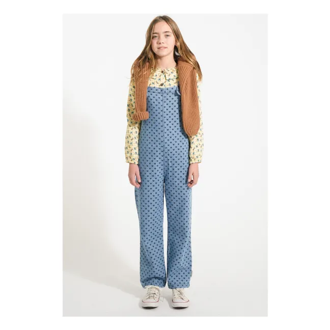 Salopette en Jean Cœurs | Bleu Clair