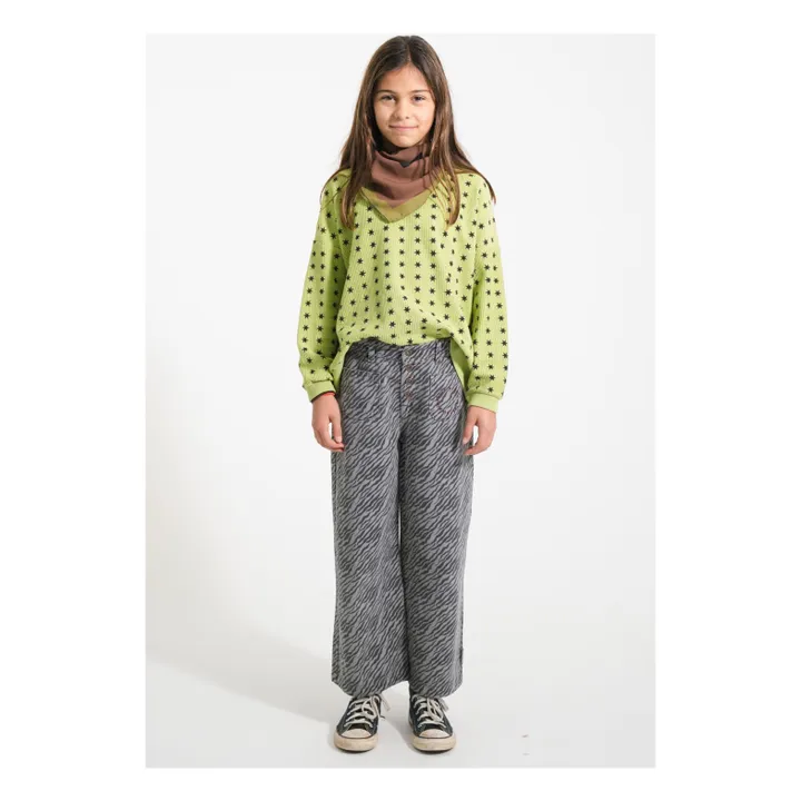 Pantalon Large Zébré | Gris- Image produit n°1