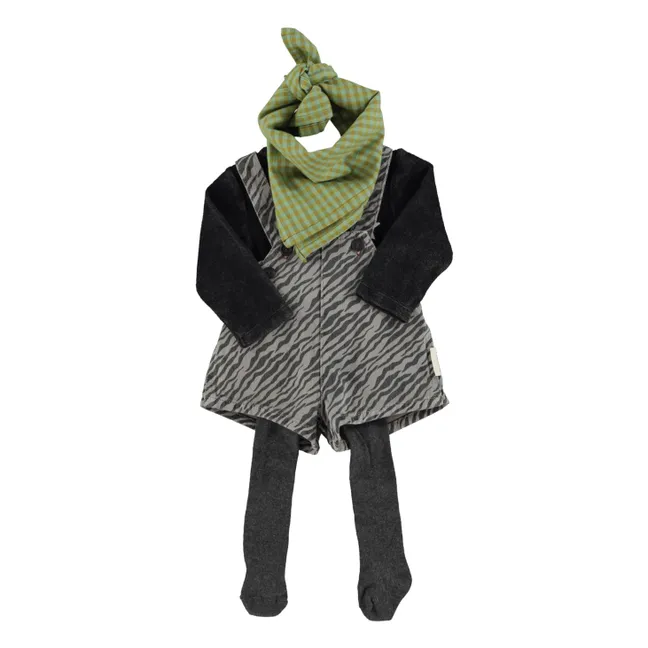 Salopette Courte Zébrée | Gris