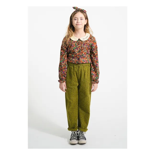 Pantalon Fleuri | Olive