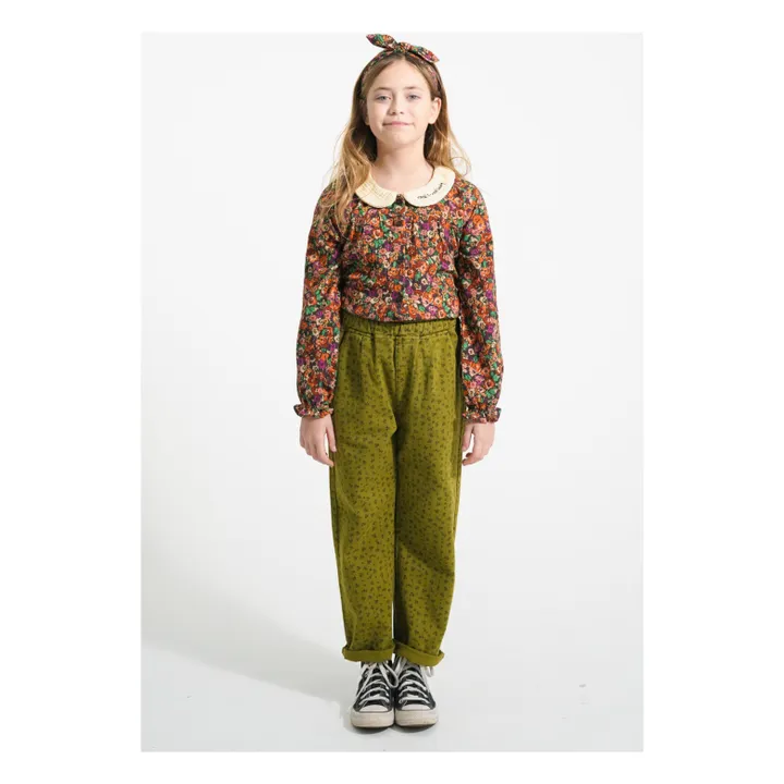 Pantalones florales | Olive- Imagen del producto n°1