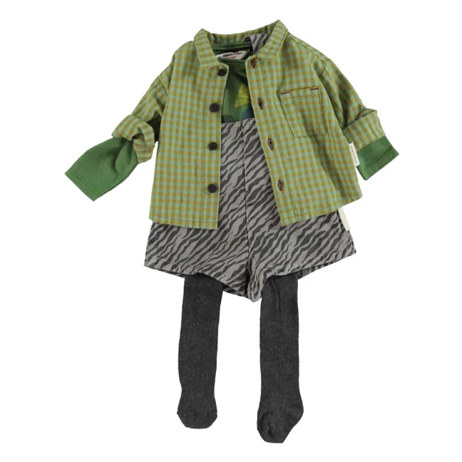 Salopette Courte Zébrée | Gris