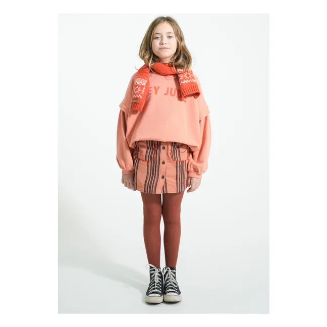 Jupe Rayée Coton Bio | Rose