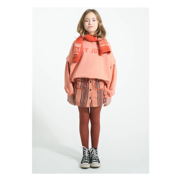 Jupe Rayée Coton Bio | Rose- Image produit n°1