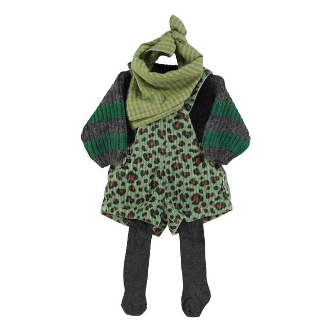 Peto corto de pana de leopardo | Verde