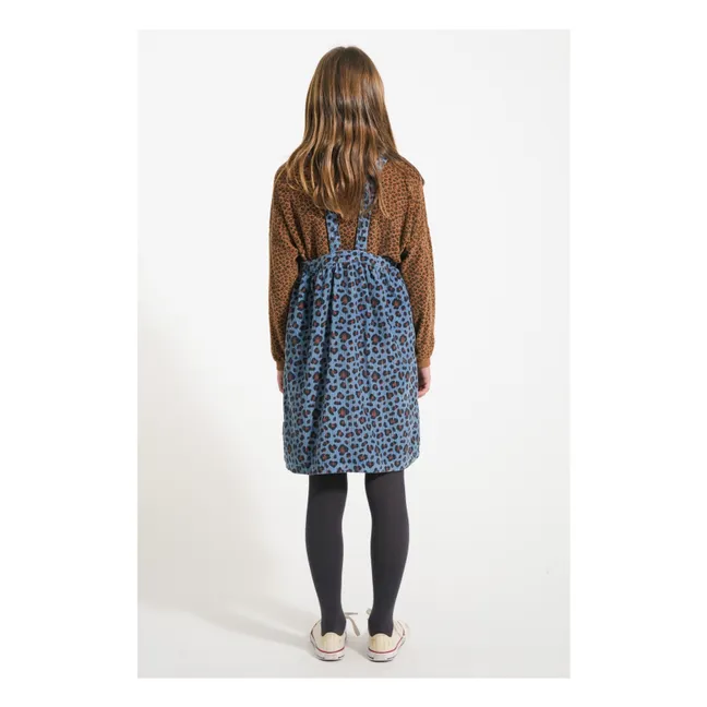 Corduroy Leopard Dress | Blue