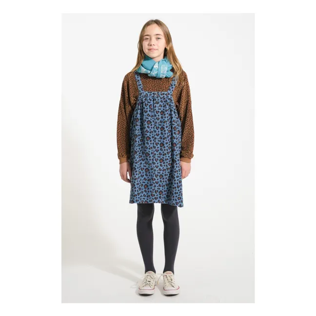 Robe Léopard Velours Côtelé | Bleu