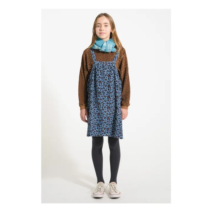 Robe Léopard Velours Côtelé | Bleu- Image produit n°1