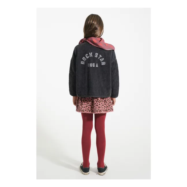 Jupe Léopard Velours Côtelé | Rose