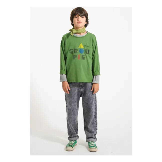 Bandana a scacchi in cotone biologico | Verde