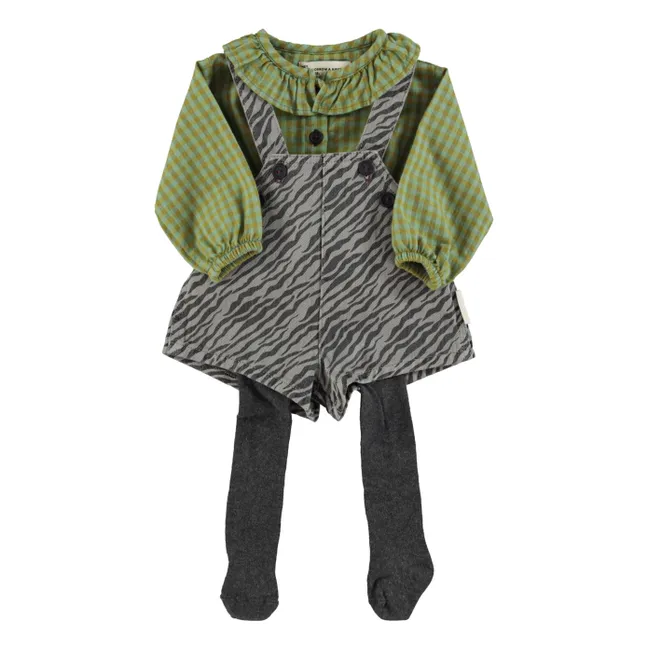Blouse Col Carreaux Coton Bio | Vert