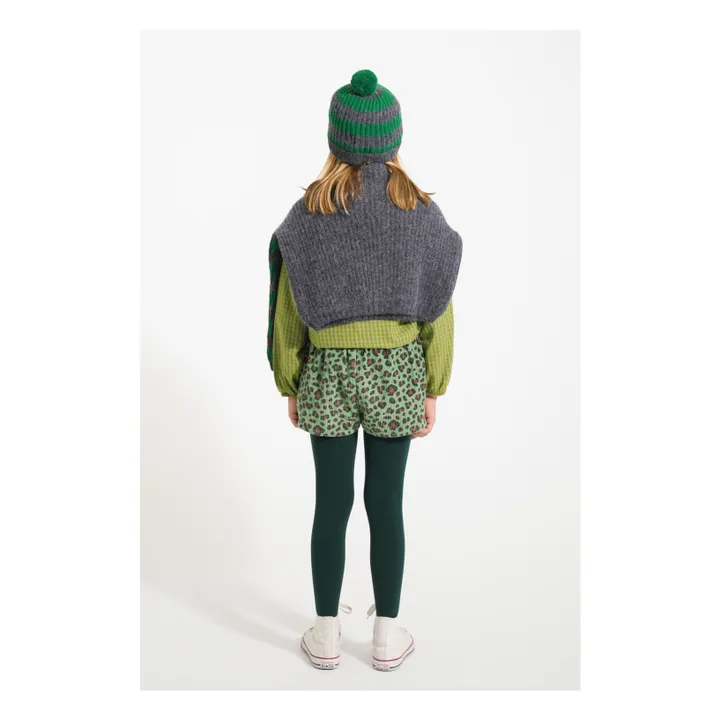 Blouse Col Carreaux Coton Bio | Vert- Image produit n°5