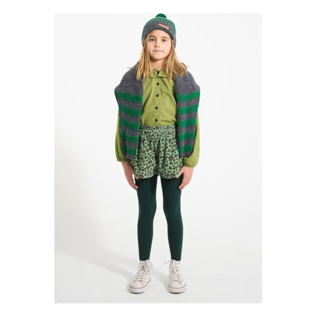 Blouse Col Carreaux Coton Bio | Vert