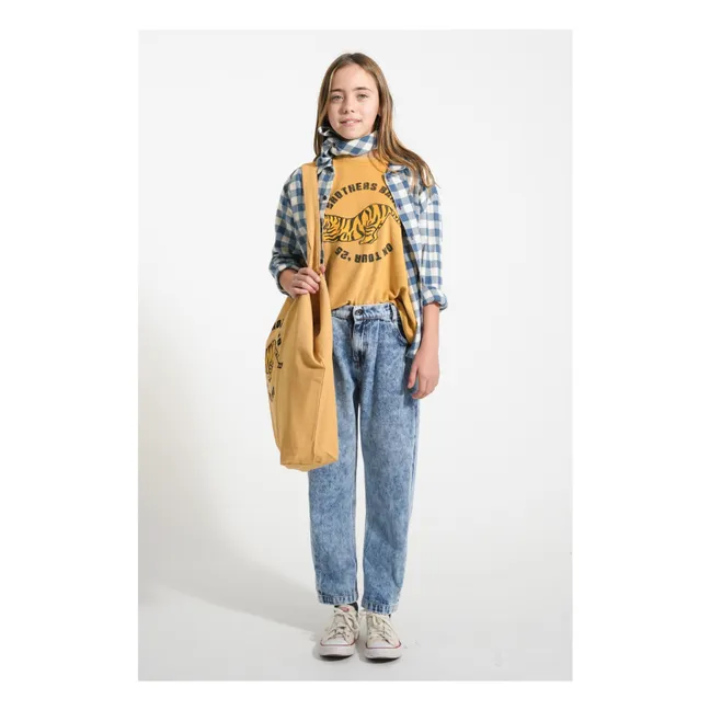 Bandana a scacchi in cotone biologico | Blu