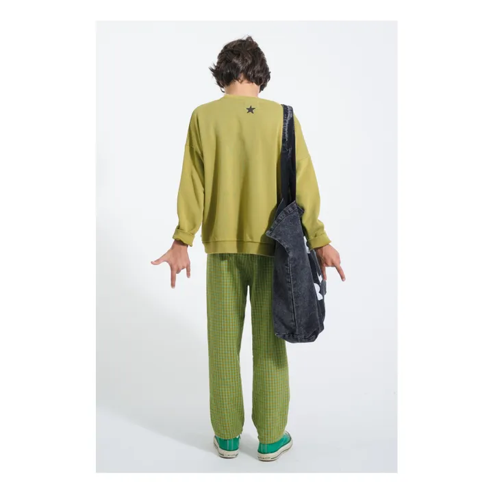 Pantalón a cuadros de algodón orgánico | Verde- Imagen del producto n°6