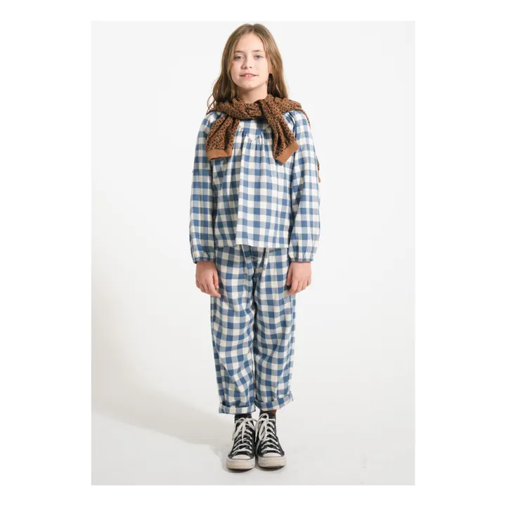 Pantalón a cuadros de algodón orgánico | Azul- Imagen del producto n°1